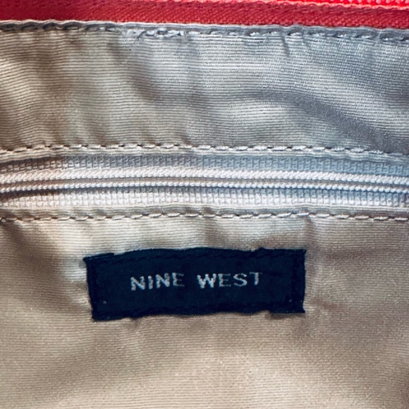 🌟2xHP🌟VTG 2000s Orange Faux Leather Studded Baguette Bag & Wallet Nine West - Picture 6 of 13